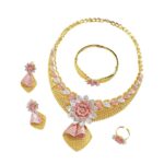 New 18k Gold Plated Wedding Jewelry Sets Gift Quality Necklace And Earring Jewelry Sets Gold Plate Plating Jewelry Sets - Image 5