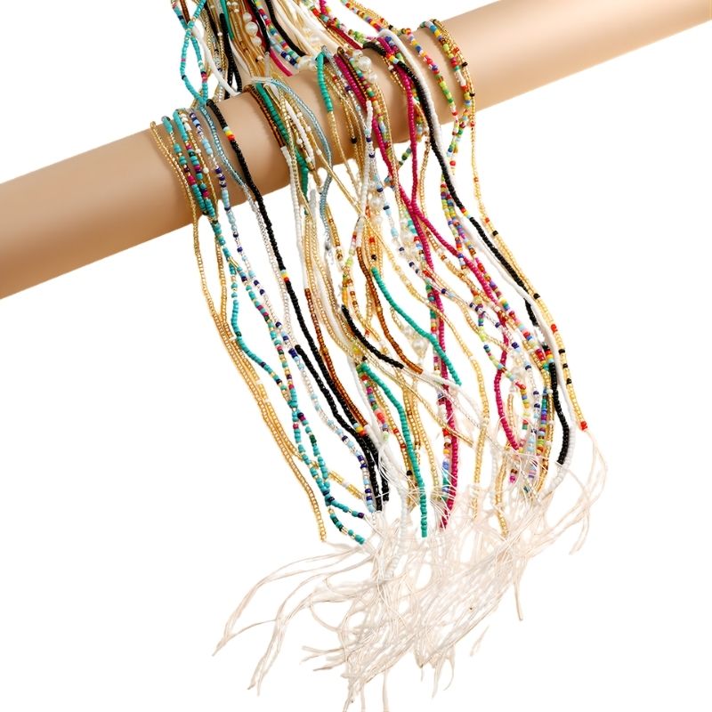 1 Belly Beads for the Waist Weight Loss No Stretch Plus Size Tie on Waist Beads for Women DIY Custom Length Adjustable - Image 1