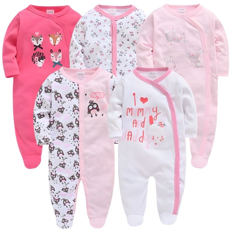 4 New Product Spring and Autumn Boys and Girls 100% Cotton Long-sleeved Cartoon Newborn Baby RomperNew Product Spring and Autumn Boys and Girls 100% Cotton Long-sleeved Cartoon Newborn Baby Romper - Image 1